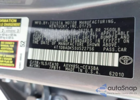 2025 Toyota Camry Se z USA, uszkodzony, nr VIN 4T1DBADK5SU522756